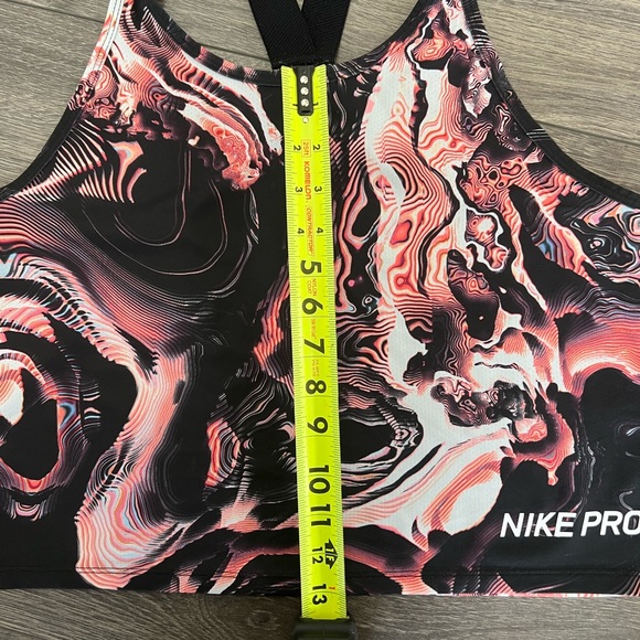 Nike Pro Dri-Fit Womens Pink & Black Marble Sports Crop Racerback Tank Top Small - Picture 4 of 11